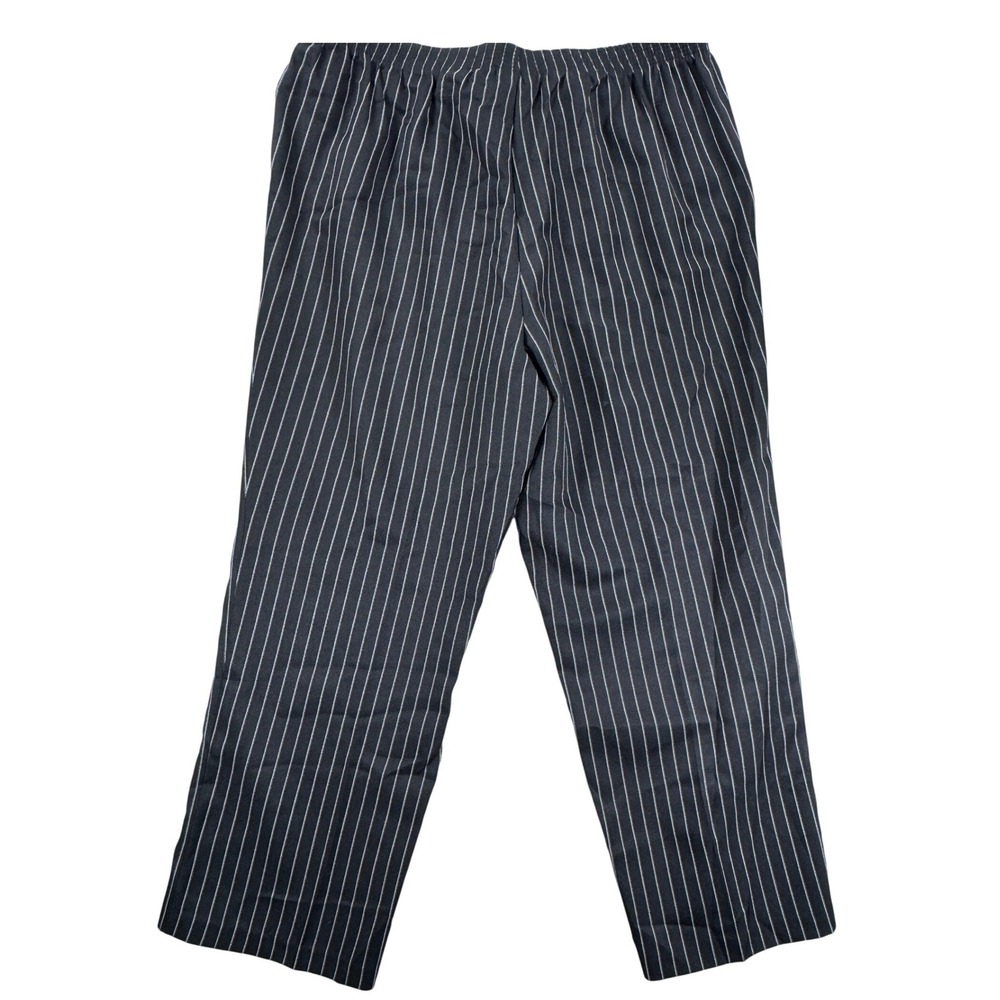 Allison Daley Womens 20W Pinstripe Elastic Waist Straight Leg Pants Black - Picture 8 of 8